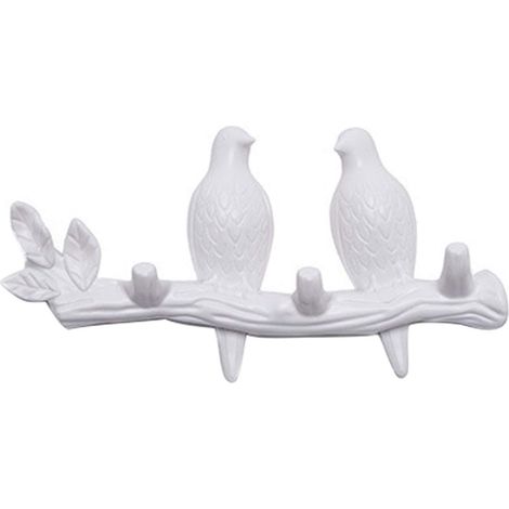 Patère Résine Oiseau - Décor Mural Porte-Manteau - Pour Entrée Salle de Bain Chambre - 1 Pièce (1/4)