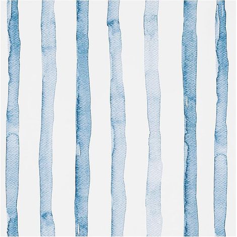 Blue Effect Wide Stripes Wallpaper Sticker White Peel and Stick Contact Paper Plastic Back Sticky Film Vinyl Wall Sticker Rolls Kitchen Washable 44.5 x 500 cm (1/5)