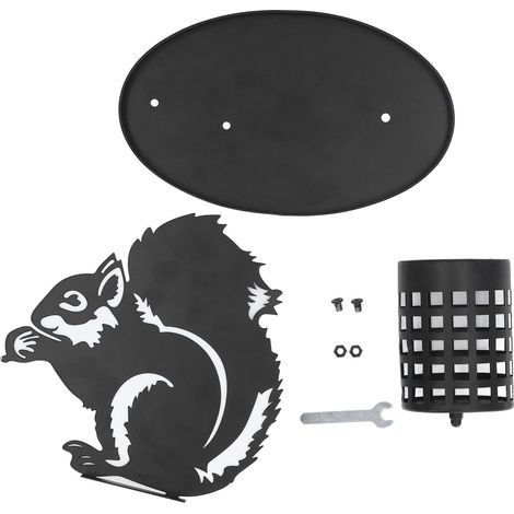 Porte-stylo écureuil en métal noir, support de bureau robuste et décoratif pour stylos et pinceaux, design original (1/5)