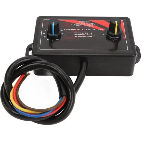 Contrôleur de klaxon de voiture 25 effets sonores professionnel DC12V à 24V universel adapté pour moto camion bateau (1/5)