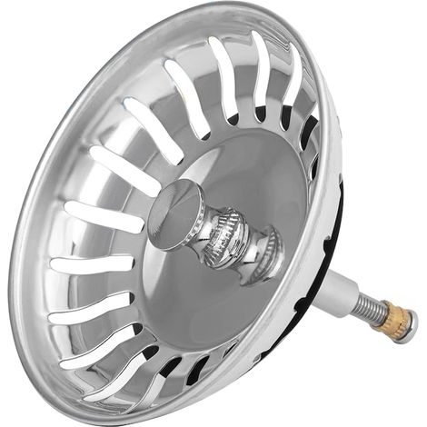 Filtro di scarico per lavello, Zggzerg, con viti da 50 mm, per protezione anti-intasamento, resistente alla corrosione, antiruggine, facile da installare e pulire, per cucina, acciaio inox, 82 mm, arg (1/5)