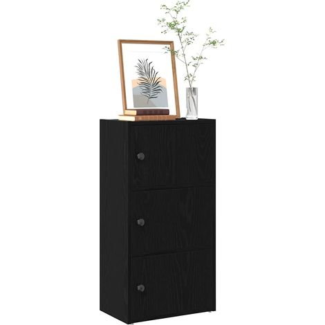 Librería de madera contrachapada roble negro 40x24x77 cm vidaXL (1/5)