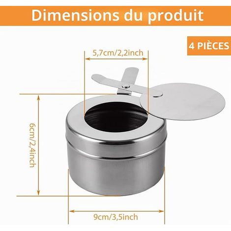 Fuel Dough Containers, Fondue Stove Alcohol Burner, Stainless Steel Chafing Dish Burner, Fuel Dough Containers for Buffet, Fondue, Camping (1/2)