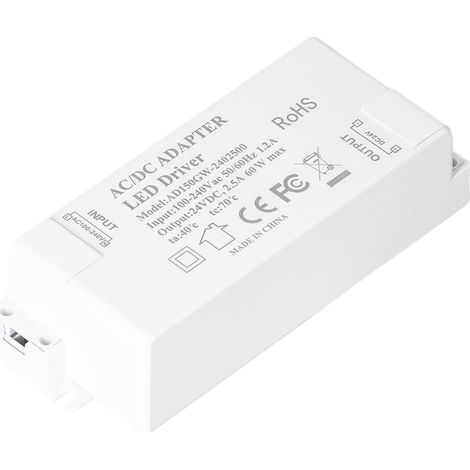 LED-Netzteil, LED-Treiber mit Überspannungsschutz für AC100-240V, DC24V 2,5A 60W für MR11- und MR16-Lampen. (1/5)