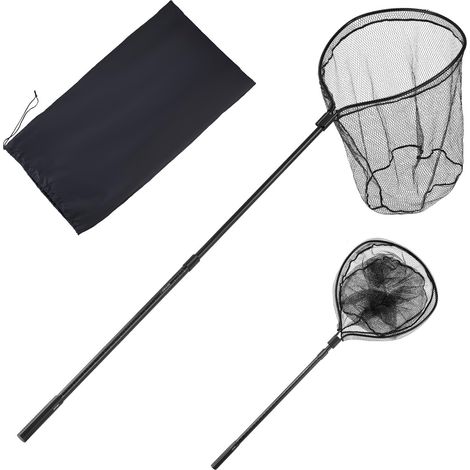 Épuisette de Pêche, Filet de Pêche avec Manche Télescopique, pour Poisson Étang Bassin Kayak Bateau, Salabre Léger et Portable, Tige en Aluminium 6063 et Filet en Nylon Recouvert de PVC (1/5)