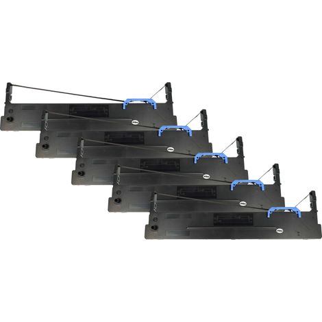 vhbw 5x Ribbon Cartridge Replacement for Tally 099003L for Dot Matrix, Receipt Printer - Black Ink Ribbon