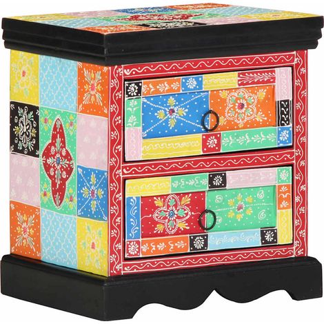 Armario de Noche con cajón 2 pcs Multicolor 40 x 35 x 45 cm vidaXL (1/5)