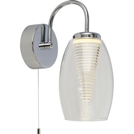 Applique Contemporanea Ciclon Metallo Cromo Vetro Trasparente Led 6W 3000K (1/5)