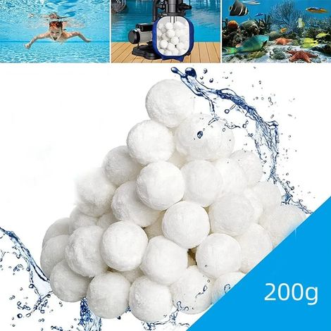 Boules filtrantes, boules filtrantes de 200 g pour systèmes de filtration à sable, filtres de piscine, accessoires de nettoyage de piscine, filtres à sable pour aquarium (1/5)