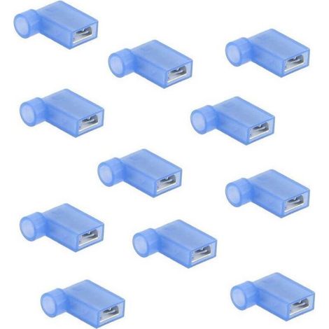 Cosses électriques drapeau bleues 6.3 mm – Pour fils jusqu'à 2.5 mm² – Sachet de 25 cosses professionnelles – Isolation totale