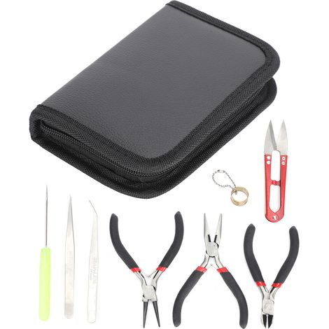 Ensemble de 8 pinces à bijoux, outils de réparation et de traitement des apprêts, ciseaux pour la création de bijoux et autres fournitures de bricolage. (1/5)