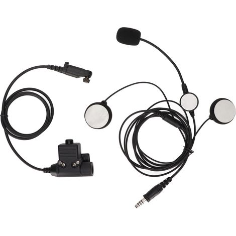 Casque moto écouteur + U94 PTT 7.1mm réduction bruit kit oreillette bilatérale avec clip pour Hytera PD600 PD602 (1/5)