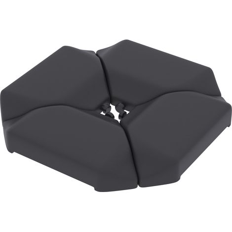 Base de parasol déportée en 4 parties, support de parasol en PEHD, remplissable d'eau (77 kg) ou de sable (100 kg) (1/5)