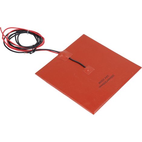 180 °C, 200 x 200 mm, 200 W Silikon-Heizmatte für 3D-Druckbett, DC 24 V Zubehör, flexible Heizplatte (1/5)