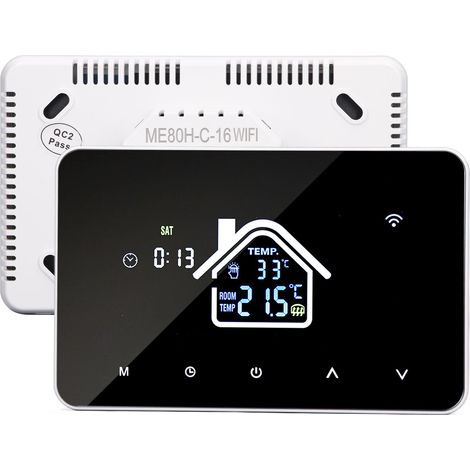 Thermostat intelligent à écran tactile de 4,3 pouces, programmable 16 A, pour chauffage au sol électrique, 230 V CA (sans Wi-Fi) (1/5)