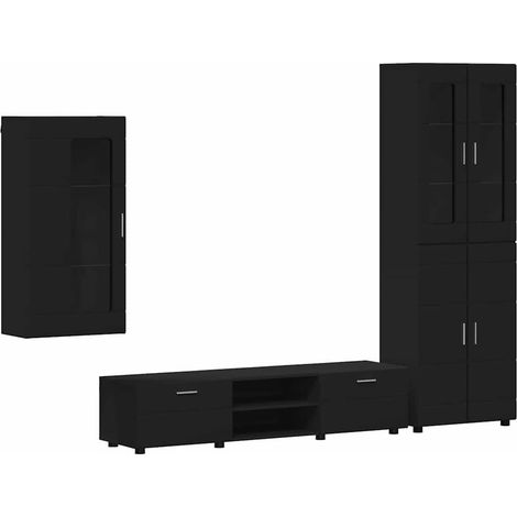 Maison Exclusive - Set mobile TV con cassetto FLORIN 3 pcs Nero Legno multistrato