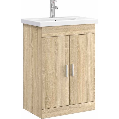 vidaXL Set di mobili per il bagno Rovere Sonoma 61 x 40 x 84,5 cm
