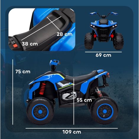 Elektrisches Kinderquad 3–6 km/h mit LED, Musik und USB, blau HAVRYA (1/3)