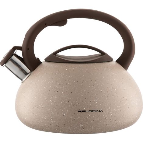 FLORINA Bollitore Acqua (2,5 l) I Bollitore da Fornello LAVA I Manico in Silicone I Fischio Automatico I Per Fornelli a Induzione, Gas, Elettrici I Colore: Beige (1/4)
