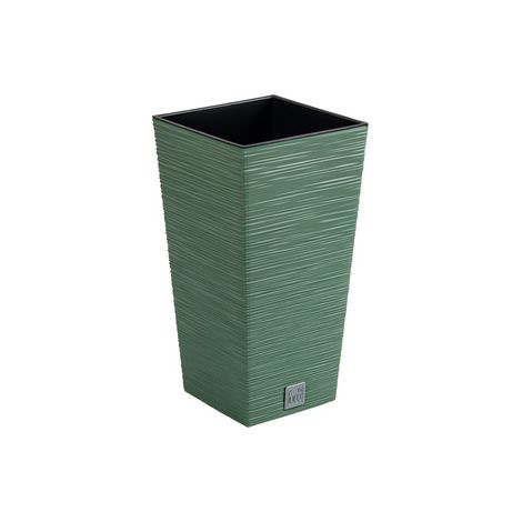 Macetero FURU con depósito 11L, 26x26x50cm  - Verde tierra