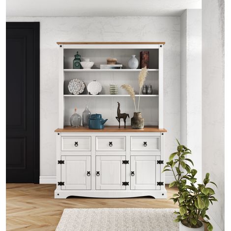 Corona White 3 Door Welsh Dresser Buffet Hutch (1/5)