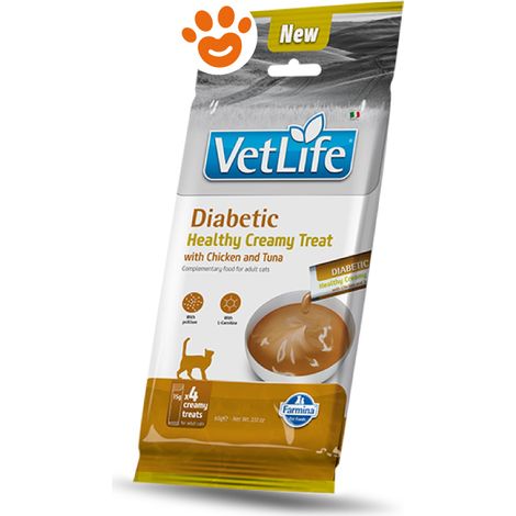 Farmina Cat Vet Life Diabetic Creamy Treat al Pollo e Tonno - Bustina 60 Gr - Snack