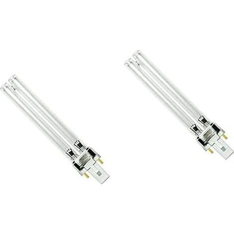 Lot de 2 Ampoule UV 9W, Culot G23, Longueur 13,5cm, Pour Filtre Étang, Aquarium (1/2)