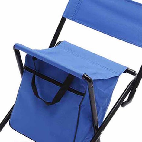 Klappstuhl, tragbarer Campingstuhl mit klappbarer Rückenlehne, Freizeitstuhl zum Angeln mit Aufbewahrungstasche, blau. (1/5)
