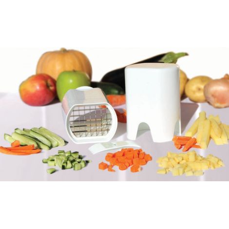 Venteo – Coupe légumes universel – Tranche légumes en cubes et lamelles – Grille aiguisée pour coupes précises – Nettoyage facile au lave-vaisselle (1/5)