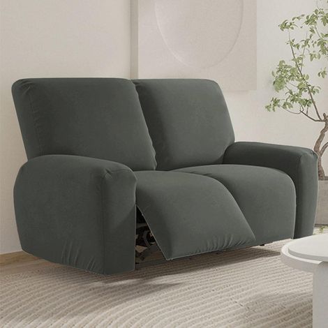 Housse de Fauteuil Relax Extensible 1 Places, Housse de Fauteuil Relax Inclinable Electrique avec Poche, 6 Pièce Lavable Protege de Meubles pour Canapé Inclinable (Anthracite,2 Places) (1/5)