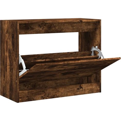 Maison Exclusive - Zapatero de madera de ingeniería roble ahumado