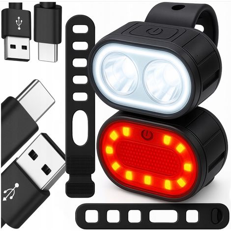 LUCI A LED ANTERIORI E POSTERIORI A BATTERIA PER BICICLETTE DA MANUBRIO