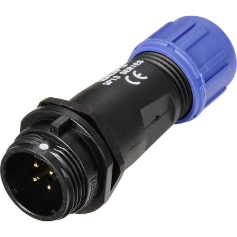 CONNECTEUR DE CÂBLE MÂLE, DROIT IN LINE PÔLES 5 A 200 V/AC IP68 WEIPU SP1311 P 4 I (1/4)