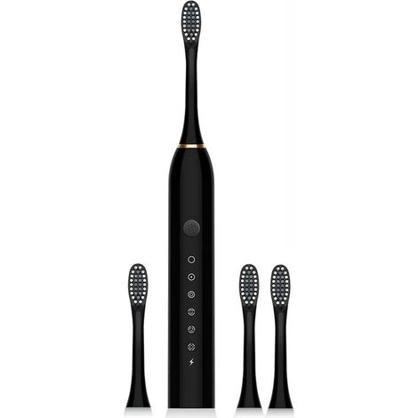 Brosse à dents électrique à 6 niveaux de puissance, rechargeable par USB, avec indicateur lumineux, étanche IPX7 et portable pour la maison.