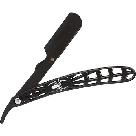 Porte-rasoir droit professionnel pour hommes avec support araignée blanc pour rasage manuel du visage (1/5)
