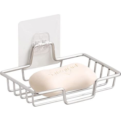 Jabonera de pared, acero inoxidable, no requiere taladrar, diseño moderno, baño y cocina (1/5)