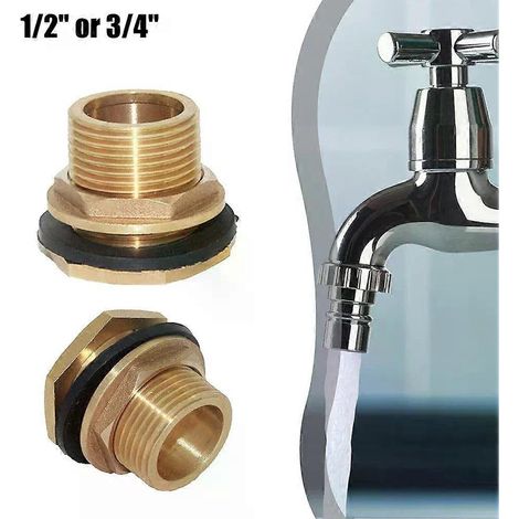 1 Stück Wasserhahn-Eimer-Anschluss für Regentonnen, Wassertanks, Messing-Klickkupplungen (1/4)