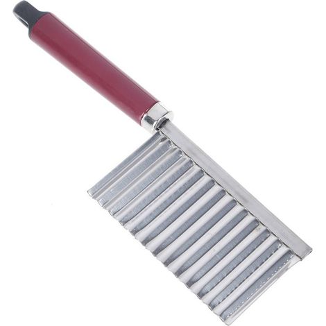 Couteau ondulé pour légumes et pommes de terre - Trancheur à motifs de vagues pour frites et saladier - Lame en acier inoxydable et manche anti-dérapant - 22 cm - ManoMano [Édition spéciale] (1/4)
