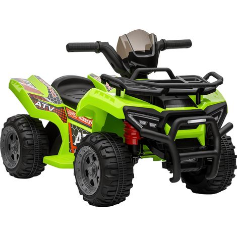 Quad eléctrico infantil todoterreno 70 x 42 x 45 cm velocidad 2 km/h autonomía 45 min jardín diseño moderno de PP verde 210000499 (1/5)