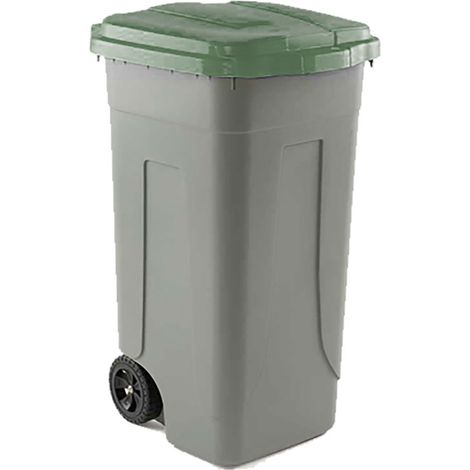 Bidone Immondizia Carrellato Mobil Plastic Ottanta Grigio Coperchio 80 lt