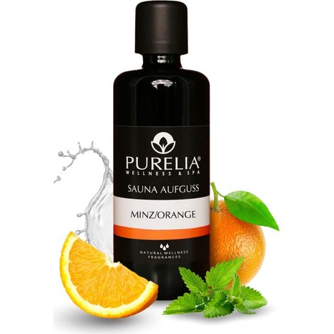 PURELIA Saunaaufguss Konzentrat Minz-Orange 100 ml natürlicher Sauna-aufguss - reine ätherische Öle (1/5)