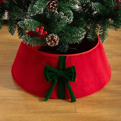 Collier de sapin de Noël, jupe de sapin de Noël en peluche, panier de sapin de Noël pliable, fournitures de fête, décorations de sapin de Noël (1/5)