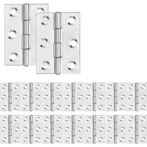 22 Pieces Stainless Steel Hinges 44mm - Invisible Furniture Hinges for Cupboard Doors, Drawers, Windows, Cabinets (1/4)