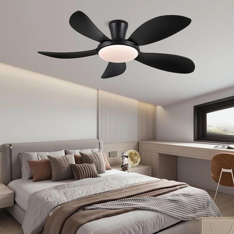 Kviflon ventilateur de plafond encastrable noir 107 cm avec éclairage LED et télécommande (1/3)