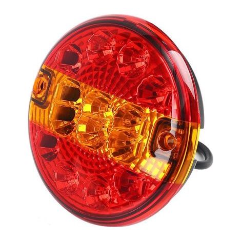 Hamburg LED-Anhänger-Rücklicht, rund, wasserdicht, Lampe, kein Unterschied, linke oder rechte Seite, für LKW, Lieferwagen, Wohnwagen (rot und gelb, rund)
