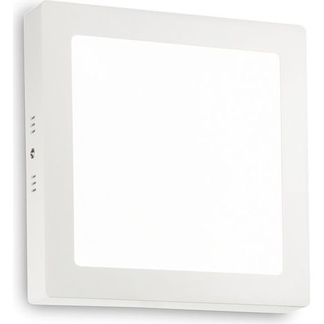 Ideal Lux Universal - Plafonnier d'intérieur carré moyen à DEL à 1 lumière, blanc (1/2)