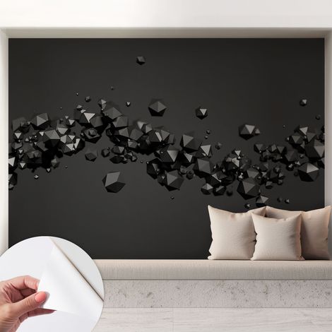 Carta da parati adesiva - fotomurale - facile da applicare - per la soggiorno - camera da letto - Solidi neri 208x146 cm (1/5)