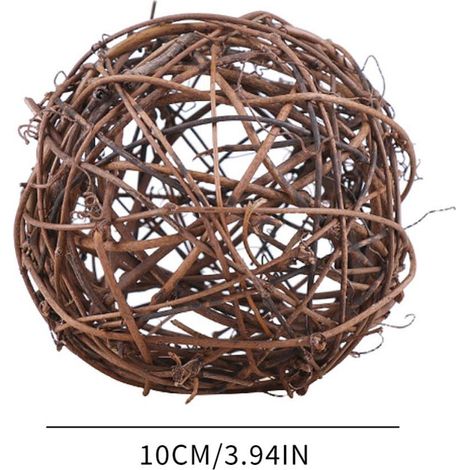 Boules En Rotin - Décoration De Table Mariage Fête Noël Jardin Intérieur - Diamètre 8 10 12 20 Cm - Couleur Brun - Lot De 1 (1/5)