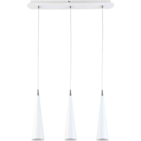 Italux Pietro WH - Lámpara colgante moderna blanca 3 luces con pantalla LED blanca, GU10