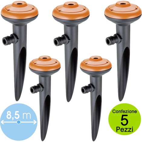 Multipack 5 pezzi irrigatore claber spike-jet statico per giardino aiuole orto